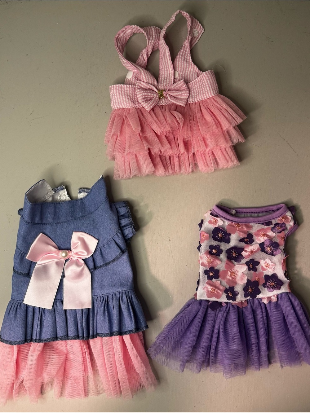 Lot of 3 Small Dog Dresses Chihuahua Tutu Lace Pet Outfit Bundle